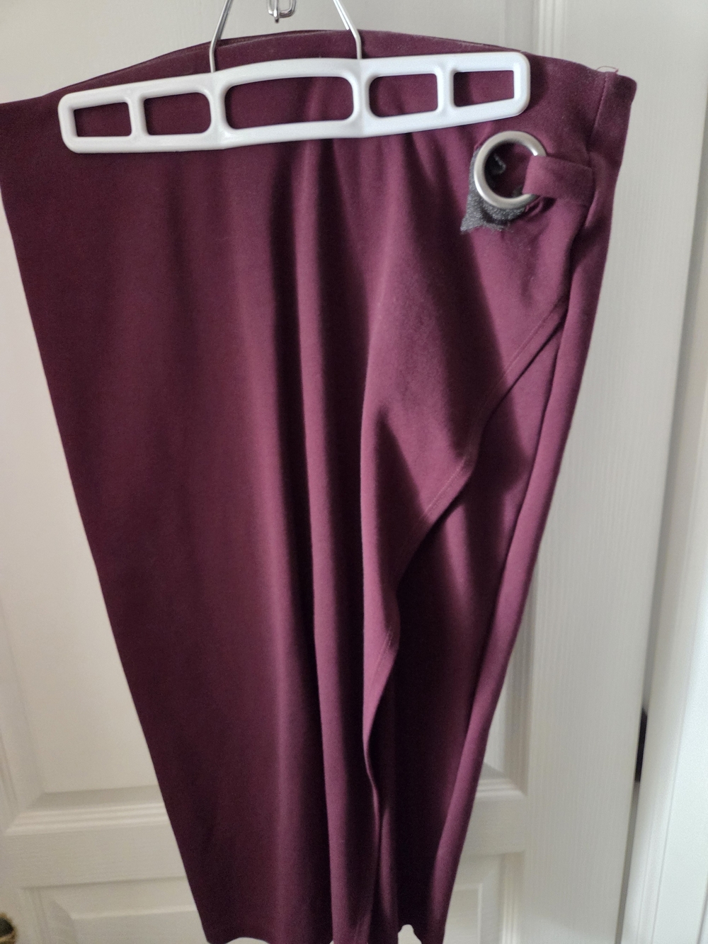d. jeans Burgundy Pencil Skirt with Grommet Detail
